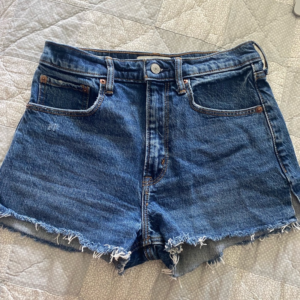 Abercrombie & Fitch Blue Jean Shorts Frayed Hem